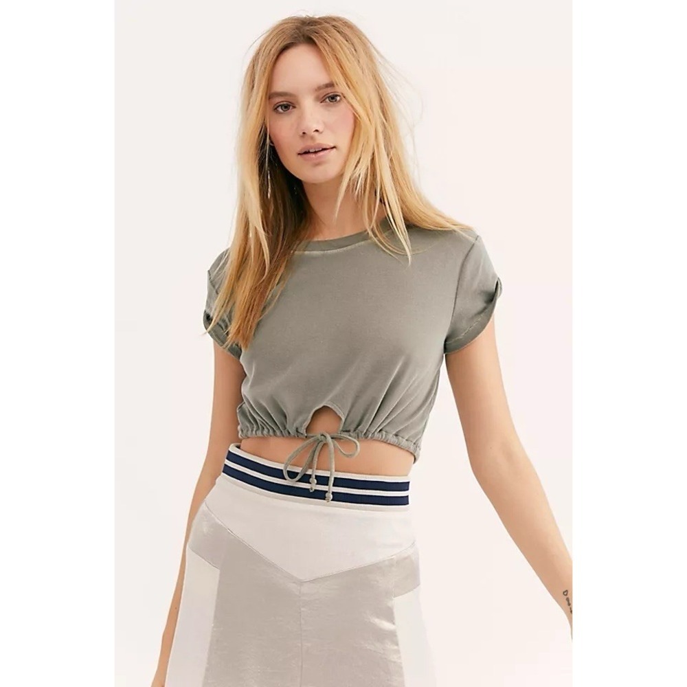 Free People Intimately Back To It Crop Tee Xs